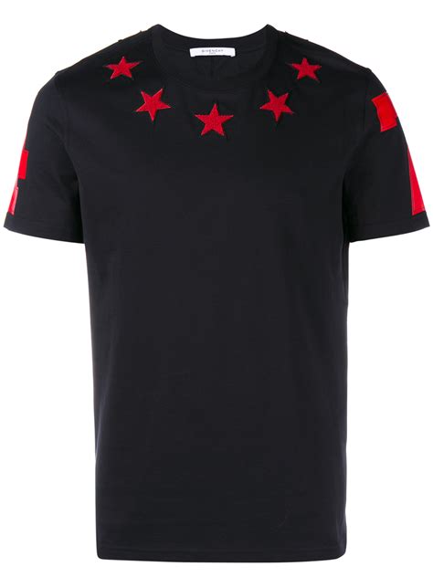 givenchy t shirt black and red stars|givenchy graphic crewneck t shirt.